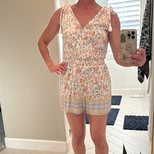 Floral V-Neck Romper